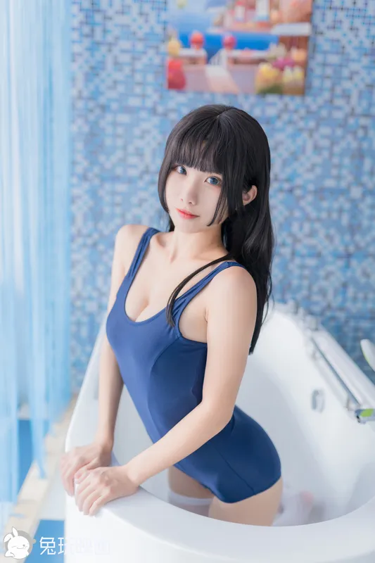 兔玩映画 夏日泳装 Vol.048 白浴缸 - 兔玩映画